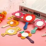 Laser Cut Wooden DIY Paintable Handheld Mirrors Creative Art Craft Kit Festive Gifts