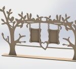 Laser Cut Tree Frame Free Vector