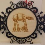 Laser Engraved AT-AT Walker In Laser Cut Decor Frame Free Vector