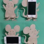 Mouse Mobile Phone Holder Creative Laser Cutting Template Free Vector