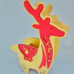 Laser Cut Reindeer Pen Holder Desk Organizer Free Vector