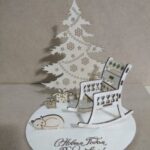 Laser Cut Christmas Tree Decoration Chair And Cat 3mm Free Vector