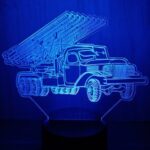 Laser Cut Acrylic LED Lamp Multi Barrel Rocket Launcher Free Vector