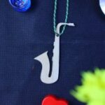 Laser Cut Saxophone Christmas Ornament Free Vector