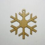 Laser Cut Christmas Unfinished Wooden Snowflake Ornament Hanging Cutout Blank Free Vector
