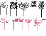 Laser Cut Love Cake Toppers Free Vector