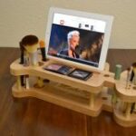 Organizer for Ladies Makeup Kit iPad Stand Pen Holder CNC Laser Template Free Vector