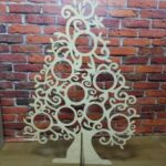 Laser Cut Wooden Decorative Christmas Tree Free Vector