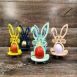 Laser Cut DIY Bunny Egg Holder Free Vector