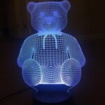Laser Cut Teddy Bear 3D Lamp Free Vector