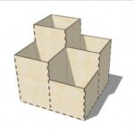 Laser Cut Creative Desk Organizer DXF File