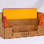 Laser Cut Modern Office Desk Organizer Free Vector