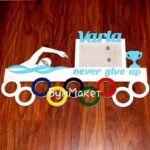 Laser Cut Swimming Medal Holder Free Vector