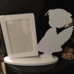 Frame With Angel Laser Cut Free Vector