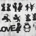 Laser Cut Engrave Cupid Silhouettes Free Vector