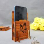 Laser Cut Butterfly Wall Mounted Phone Holder 3mm Free Vector