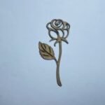 Laser Cut Unfinished Rose Flower Shape Wood Cutout Free Vector