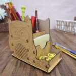 Laser Cut Owl Pen And Pencil Holder Office Desk Organizer 3mm Free Vector