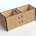 Laser Cut Wooden Simple Desk Organizer Storage Box 3mm Free Vector