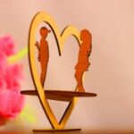 Laser Cut Couple With Heart 3mm Free Vector