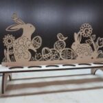 Laser Cut Easter Bunny Stand Free Vector