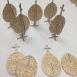 Laser Cut Engraved Cross Easter Eggs Plywood Template Free Vector