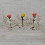 Laser Cut Decor Girl Flower Stand Glass Tube Plant Pot Free Vector