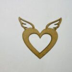 Laser Cut Heart With Wings Shape Unfinished Wood Craft Cutout Free Vector