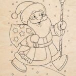 Laser Engraving Santa Claus Free Vector