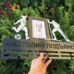 Laser Cut Football Medal Hanger With Photo Frame Free Vector