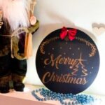 Laser Cut Christmas Door Sign Decor Merry Christmas Free Vector