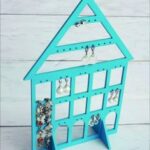 Laser Cut Wood Earring Stand Earring Holder Jewelry Display Stand Free Vector