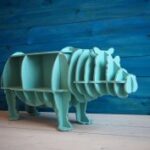 Laser Cut Hippo Storage Book Shelf Free Vector