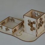 Laser Cut Desk Organizer Pencil Holder 3mm DXF File