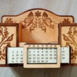Laser Cut Desk Organizer With Calendar Free Vector