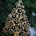 Laser Cut Wooden Christmas Tree Decorations Free Vector
