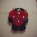 Laser Cut Teddy Bear Wall Clock Decoration Free Vector