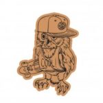 Skater Owl With Cap Laser Cut Engraving Template Free Vector
