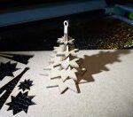 Laser Cut Christmas Tree Ornament For Reel Trees 110x110x2.5 DXF File
