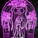 Couple Personalized 3d Illusion Lamp Laser Cutting Template DXF File