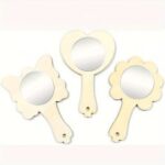 Laser Cut Wooden DIY Small Mirrors Butterfly Heart Flower Shape Mirrors