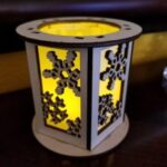 Laser Cut Snowflake Votive Lantern DXF File