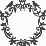 Ornamental Birds Frame DXF File
