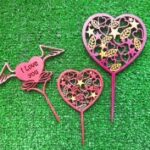 Laser Cut Love You Cake Topper Free Vector