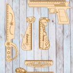 Laser Cut Retro Shaped Wooden Rulers Free Vector