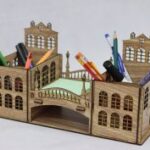Laser Cut Retro Pen Holder Vintage Pencil Holder Desk Organizer Free Vector