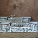 Laser Cut Wooden Desk Accessory Storage Organizer Pen Holder DXF File