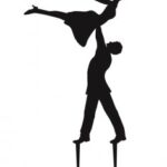 Laser Cut Couple Dancing Cake Topper Free Vector
