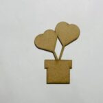 Laser Cut Unfinished Wooden Heart Flower Pot Cutout Free Vector