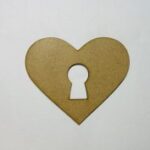 Laser Cut Wooden Heart Cutout with Keyhole Free Vector